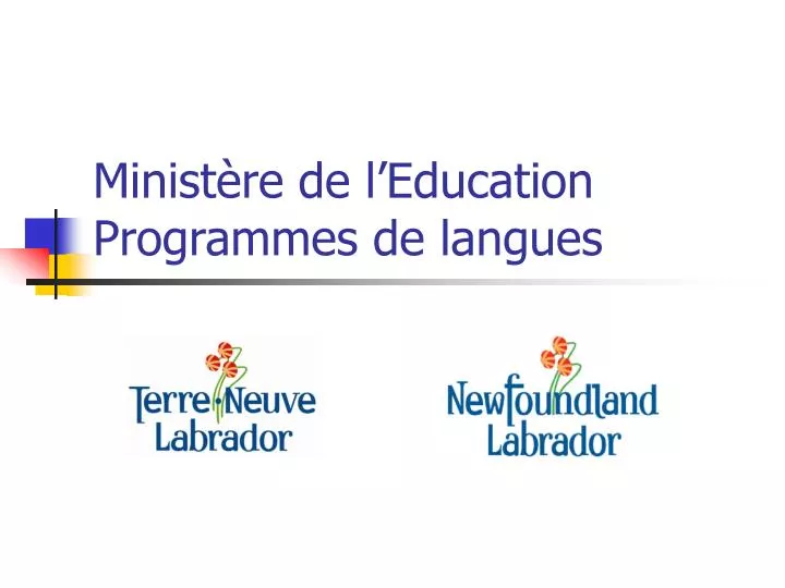 minist re de l education programmes de langues