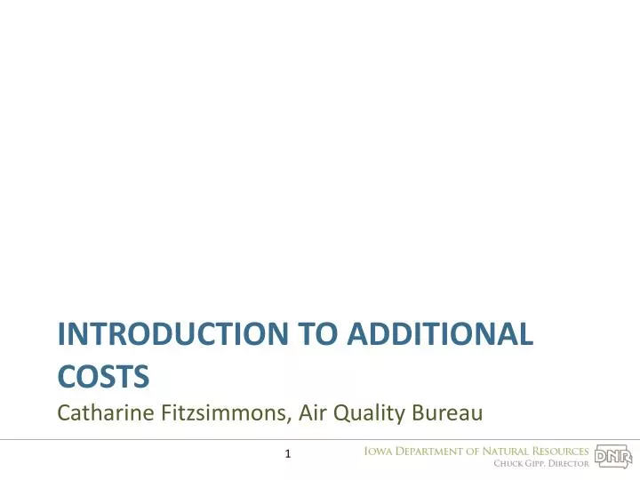 introduction to additional costs catharine fitzsimmons air quality bureau