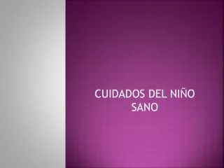 cuidados del ni o sano