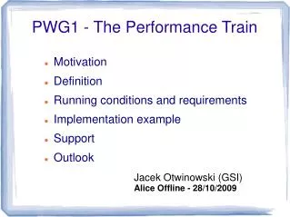 PWG1 - The Performance Train