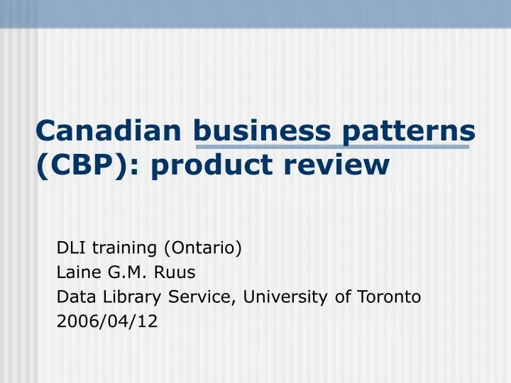 canadian business patterns cbp product review