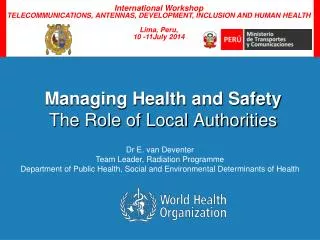 Managing Health and Safety The Role of Local Authorities