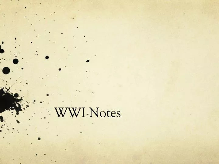 wwi notes