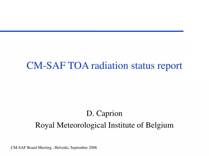 d caprion royal meteorological institute of belgium