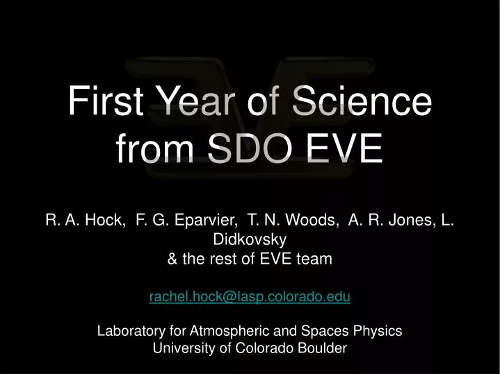 first year of science from sdo eve