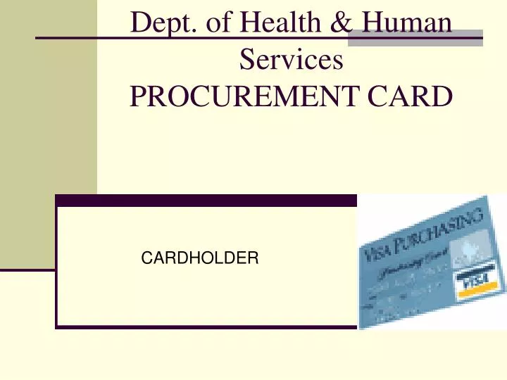 dept of health human services procurement card
