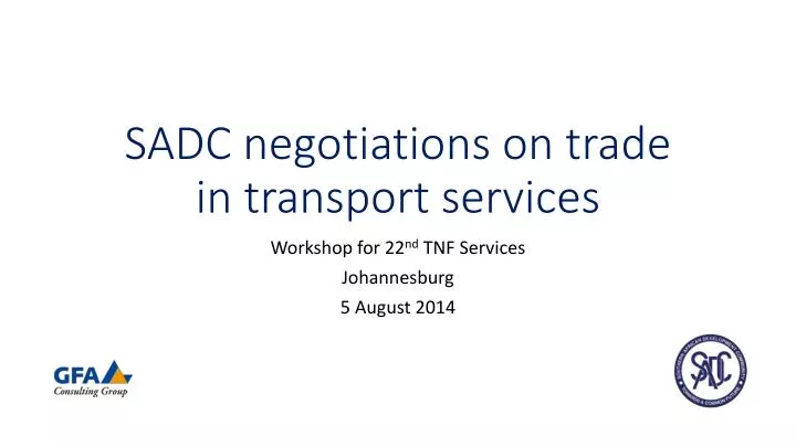 sadc negotiations on trade in transport services