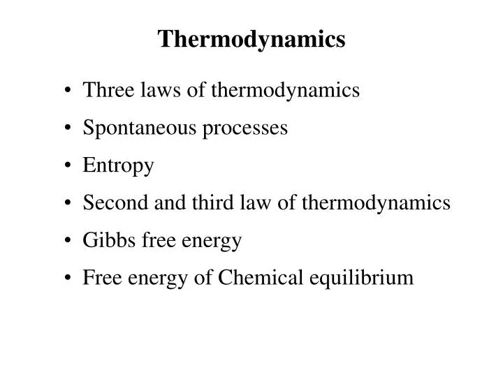 thermodynamics