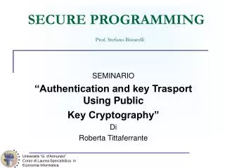 secure programming prof stefano bistarelli