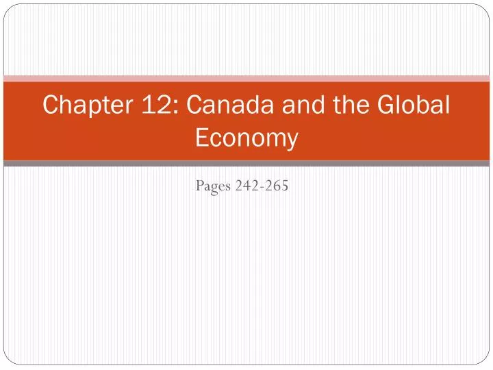 chapter 12 canada and the global economy