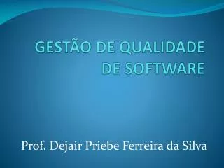 gest o de qualidade de software