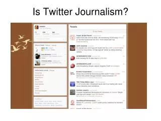 Is Twitter J ournalism?