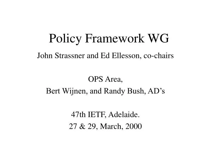 policy framework wg