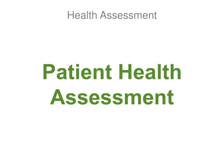 patient health assessment