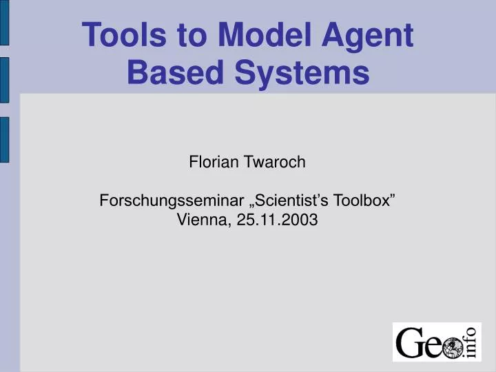 florian twaroch forschungsseminar scientist s toolbox vienna 25 11 2003