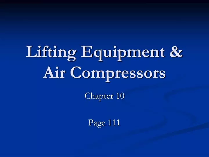 lifting equipment air compressors