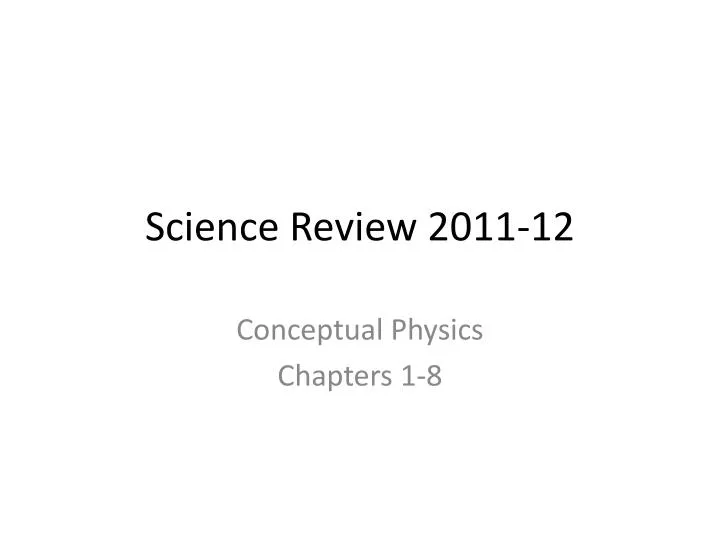 science review 2011 12