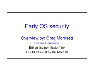 Early OS security