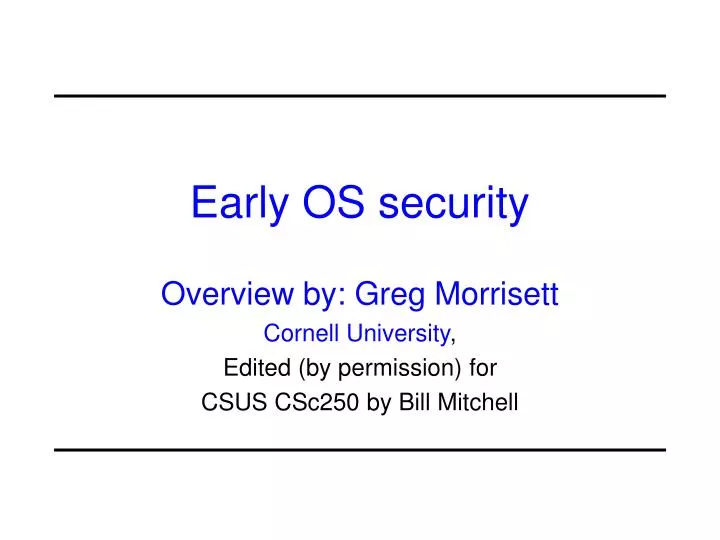 early os security