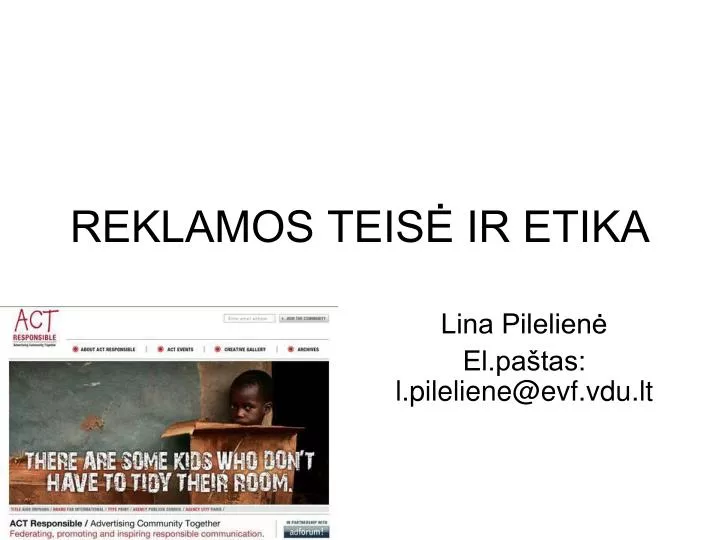 reklamos teis ir etika