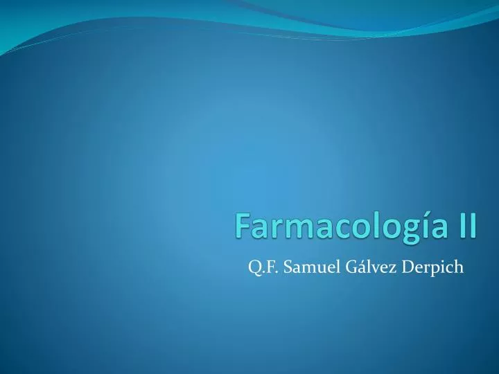 farmacolog a ii