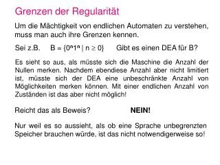 grenzen der regularit t