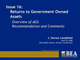 Issue 16: Returns to Government Owned Assets