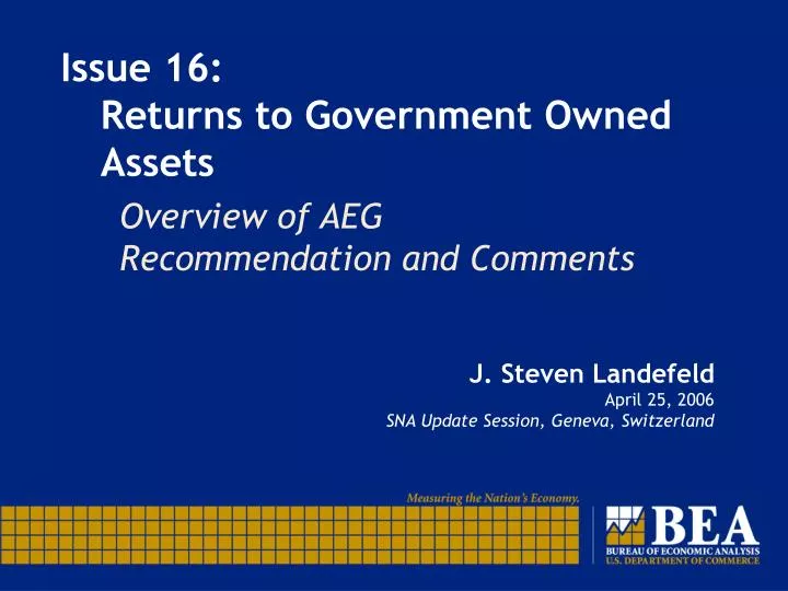 issue 16 returns to government owned assets