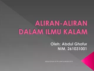 aliran aliran dalam ilmu kalam