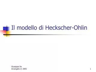 il modello di heckscher ohlin