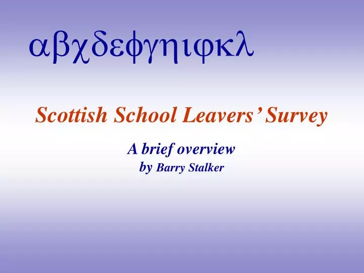 scottish school leavers survey