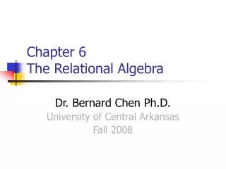 Chapter 6 The Relational Algebra