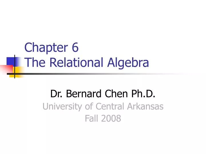 chapter 6 the relational algebra
