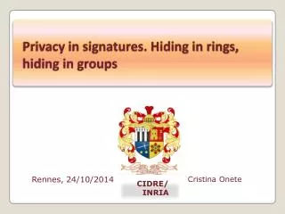 Privacy in signatures. Hiding in rings, hiding in groups