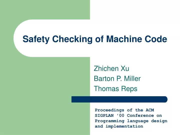 safety checking of machine code