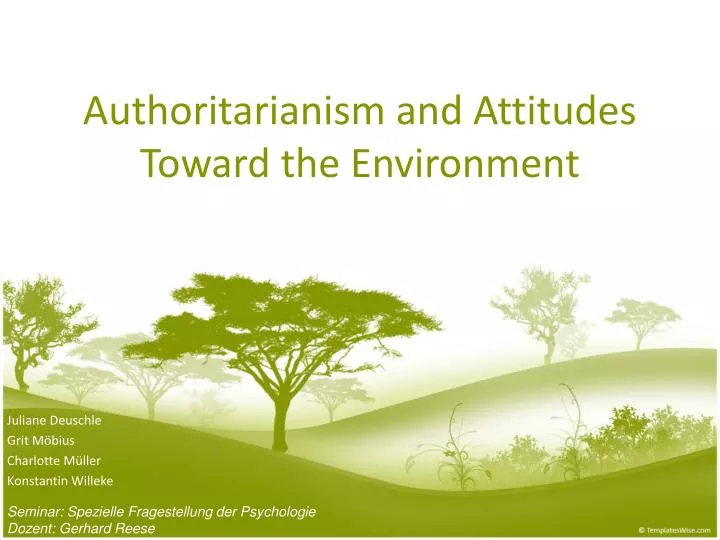 authoritarianism and attitudes toward the environment