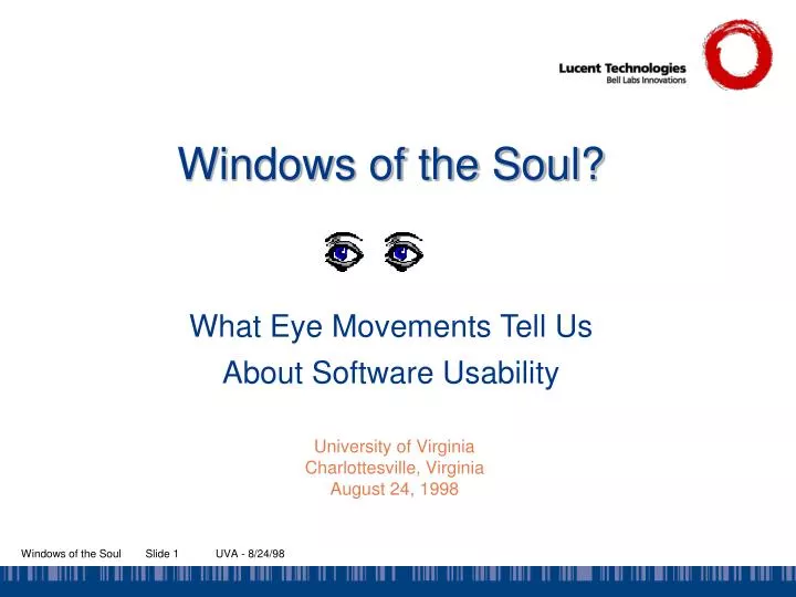 windows of the soul what eye movements tell us about software usability