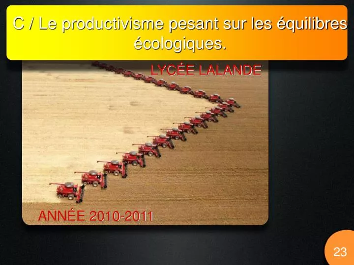 c le productivisme pesant sur les quilibres cologiques