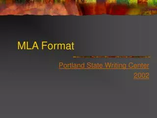 MLA Format