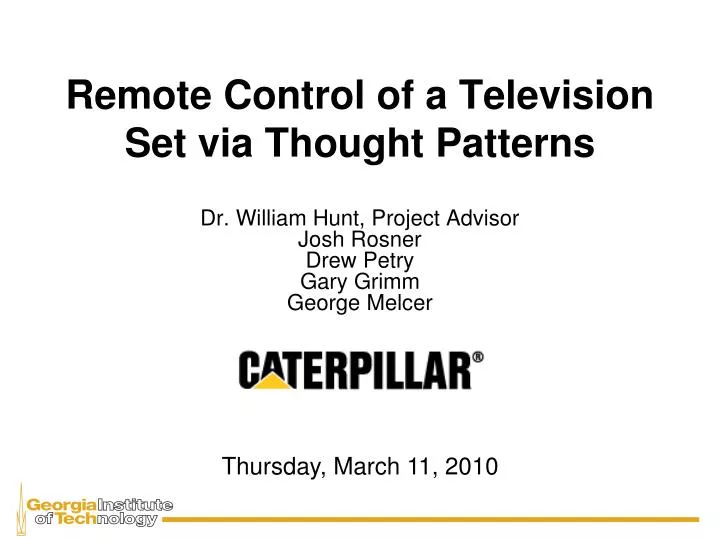 remote control of a television set via thought patterns