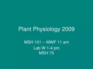Plant Physiology 2009