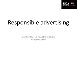 Responsible advertising