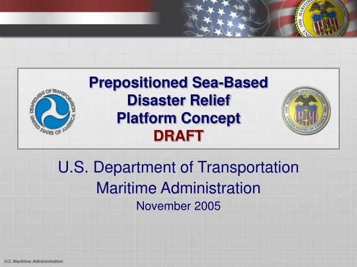 prepositioned sea based disaster relief platform concept draft