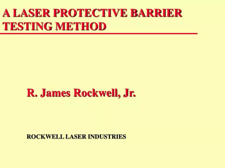 a laser protective barrier testing method