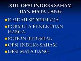 xiii opsi indeks saham dan mata uang