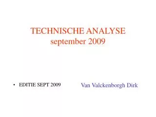 technische analyse september 2009
