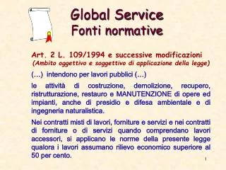 global service fonti normative