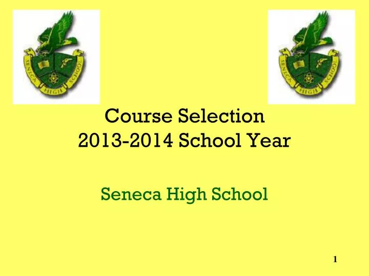 course selection 2013 2014 school year