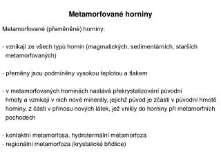 metamorfovan horniny