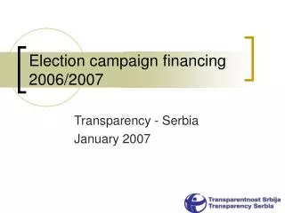 Election campaign financing 20 06/2007